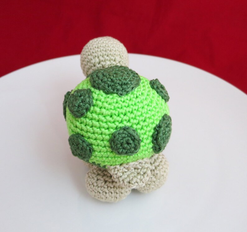 Green Turtle Toy, Crochet animal gift, Amigurumi zoo doll, gift for kids image 4