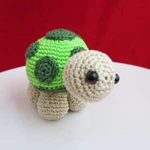 Green Turtle Toy, Crochet animal gift, Amigurumi zoo doll, gift for kids image 3