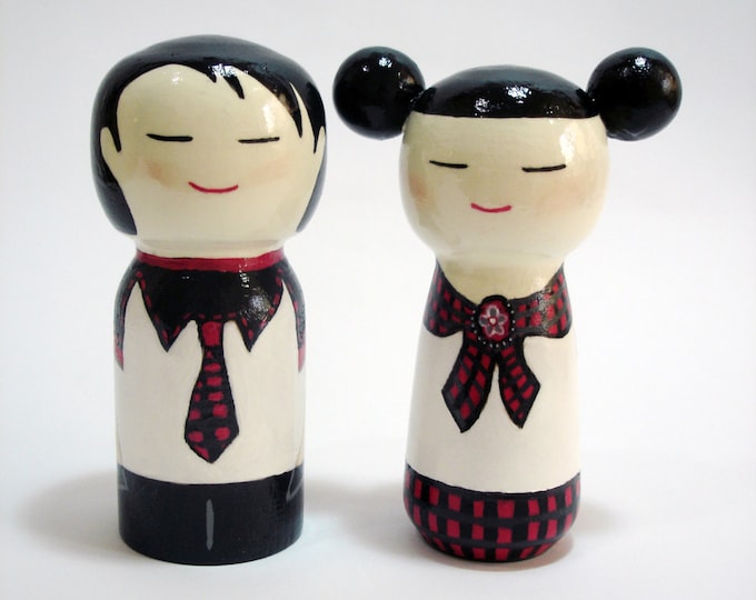 Kokeshi dolls, Japanese Wooden doll, Home decoration gift for couple
