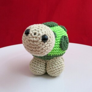 Green Turtle Toy, Crochet animal gift, Amigurumi zoo doll, gift for kids image 2