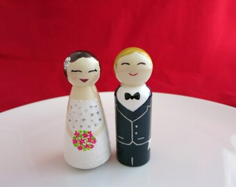 Wedding cake topper, Personalised Bride and Groom, Wooden wedding gift