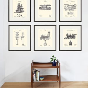 Locomotive train art print patent art print train print patent poster Train wall art vintage train Boys Room art  train decor train gifts