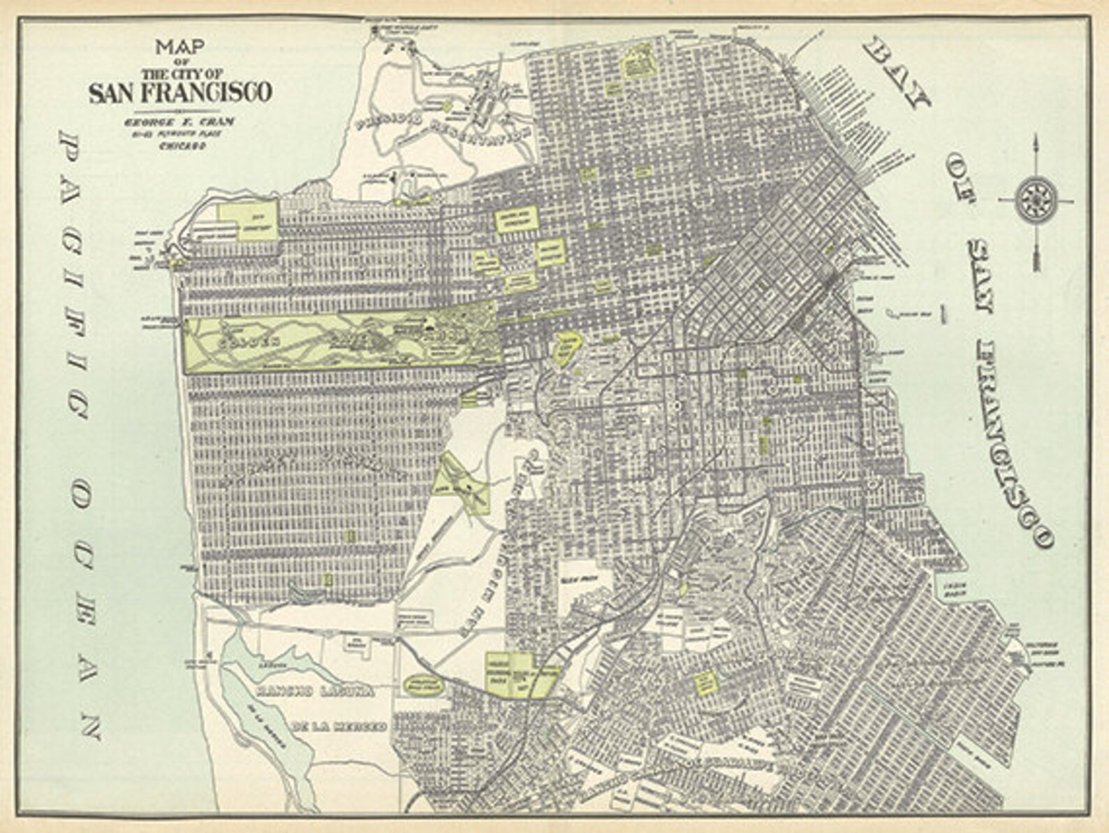 San Francisco Map Print Map Vintage Old Maps Antique Map Etsy