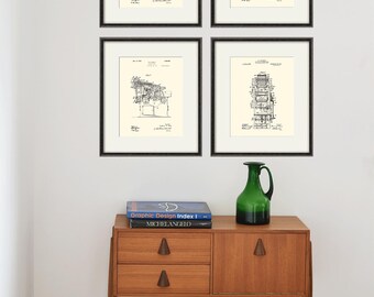Printing Press Patent Art Print: Industrial Decor for Writer's Office