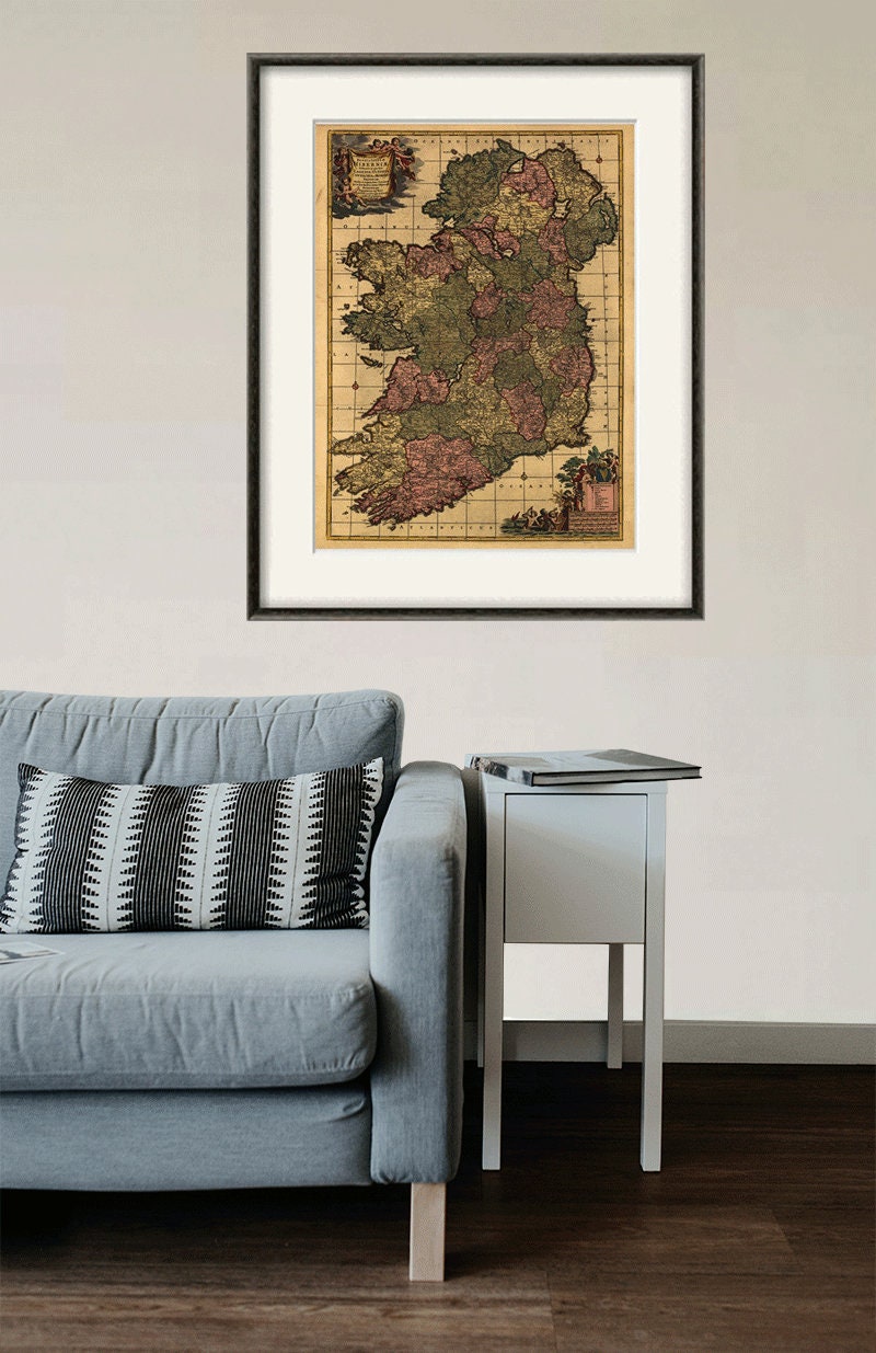 Ireland Map Print Map Vintage Old Maps Antique Map Poster Map | Etsy