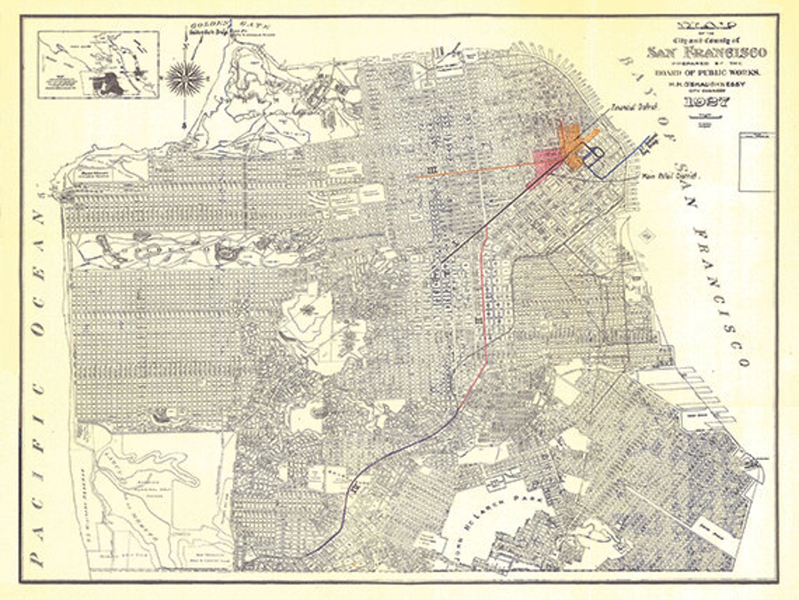 San Francisco Map Print Map Vintage Old Maps Antique Map | Etsy