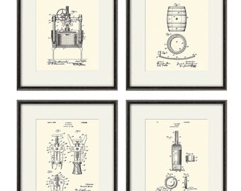 Wine print Patent print wine art print wine decor bar decor bar art print patent poster Home decor wall art vintage pub art patent art print