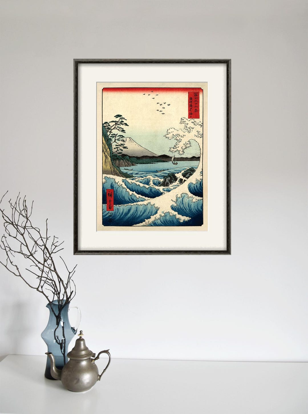 Japanese Woodblock Art Print: Utagawa Hiroshige, Coastal Scene