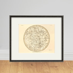 Südhalbkugel Kunst himmlische Kunst antike Wand alte Drucke Wohnkultur Wanddruck Poster antike Drucke Tierkreiszeichen Kunst Konstellationskunst