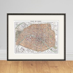Mapa de Paris imprimir mapa vintage mapas antigos pôster de gravuras antigas decoração de mapa decoração de casa mapa de parede mapa da França impressão de Paris gravuras antigas decoração de parede de Paris