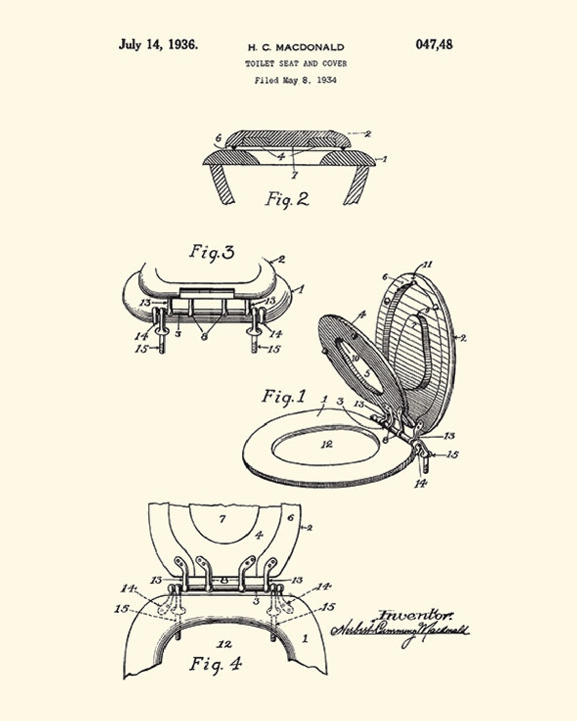Toilet Seat Art Patent Art Print Bathroom Art Print Patent Etsy
