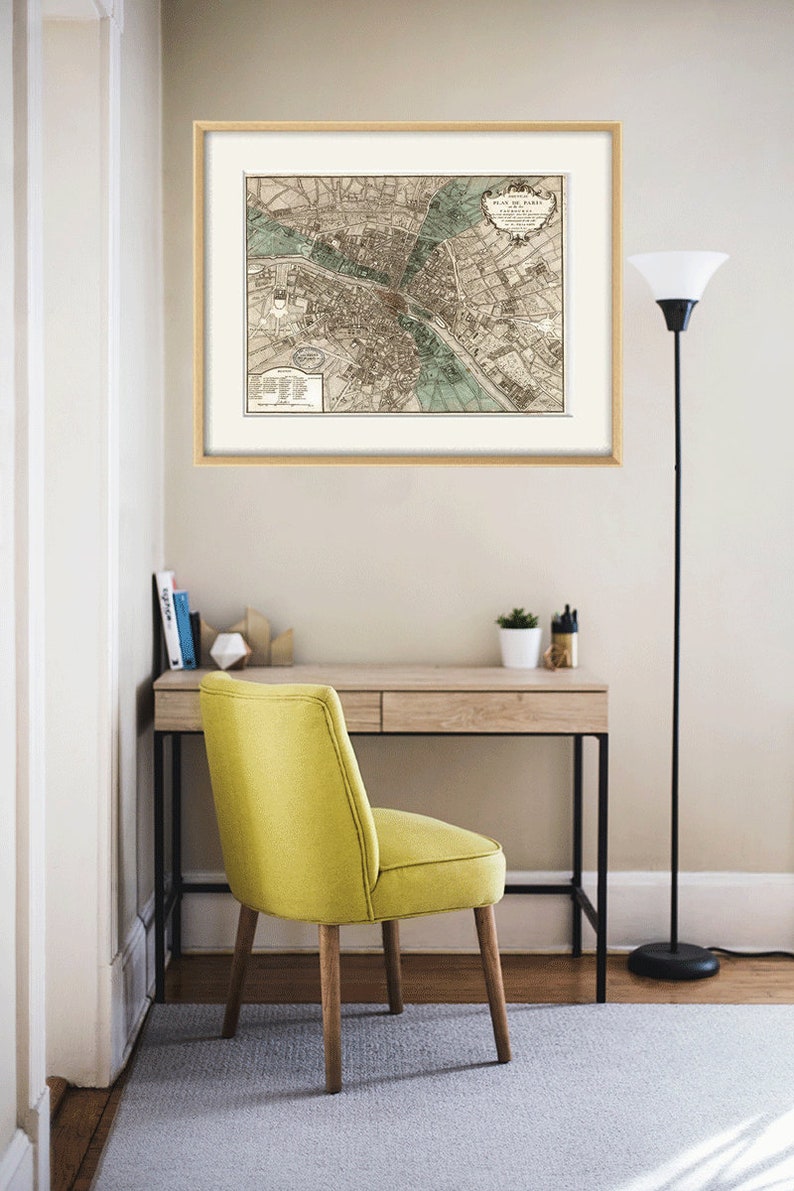 Paris map print map vintage old maps Antique map poster map decor home decor wall map France map Paris print old prints Paris wall decor image 6