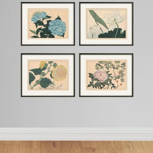 Japanese Botanical Art Prints flower art print poster antique prints Home Decor Wall flower art print Japanese flowers botanical print