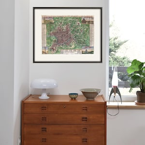Rome map print map vintage old maps Antique map poster map decor home decor wall map italy decor Rome print old prints city print italy map