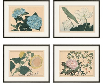Japanische Blumen Kunstdruck Poster antike Drucke Home Decor Kunstdruck japanische Blumen Kunstdruck japanische Blumen botanische Kunst