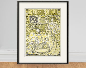 Cartel Art Nouveau: Impresión de anuncio vintage de 1894
