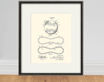 Vintage Baseball Patent Print: Sports Wall Art