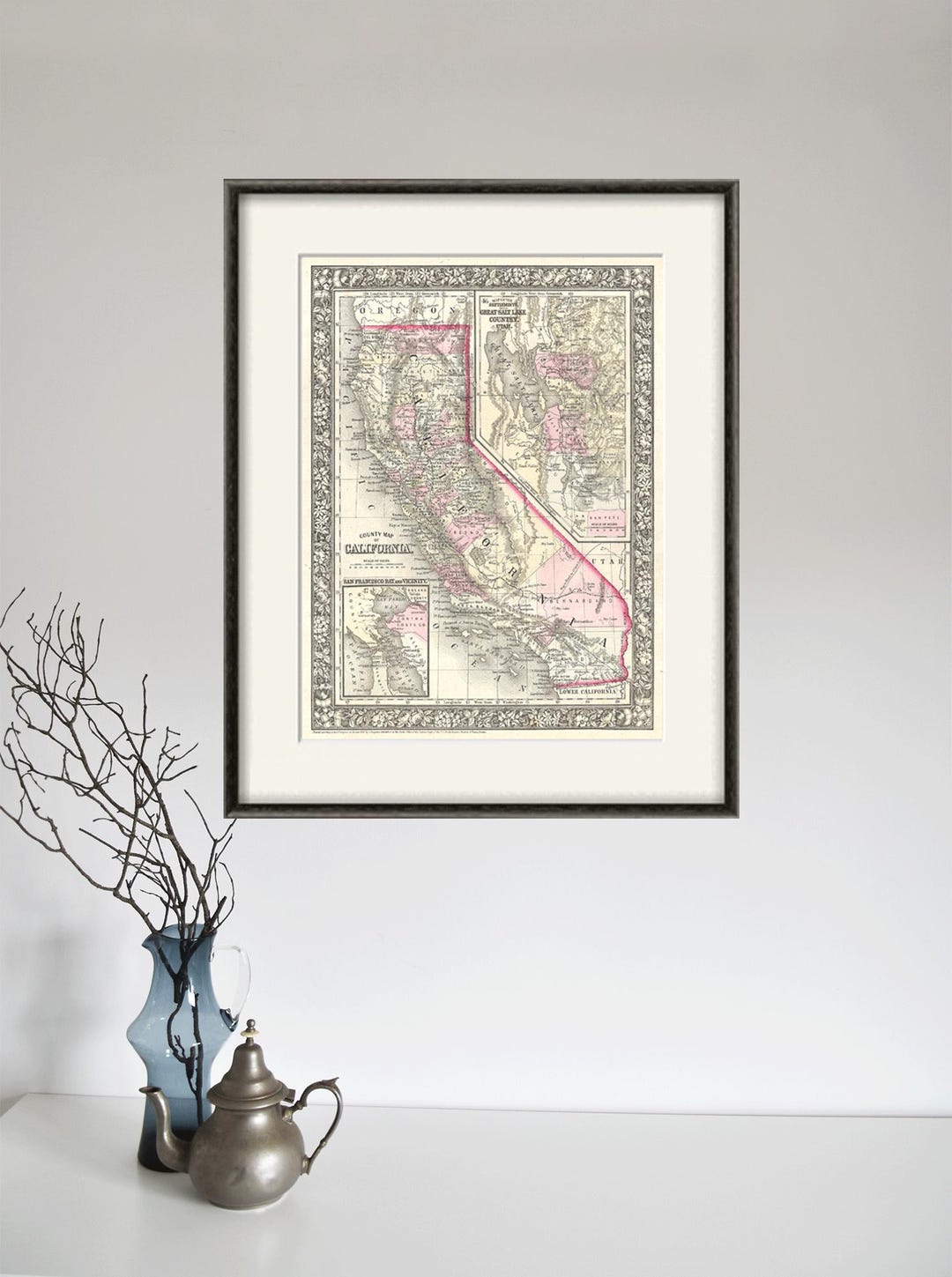 California Map Print State Map Vintage Antique Prints Antique Map Old ...