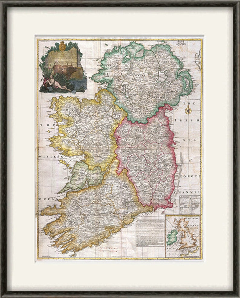 Ireland Map Print Map Vintage Old Maps Antique Map Poster Map Etsy