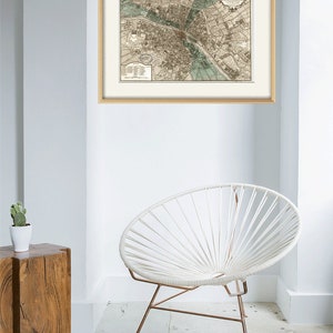 Paris map print map vintage old maps Antique map poster map decor home decor wall map France map Paris print old prints Paris wall decor image 5