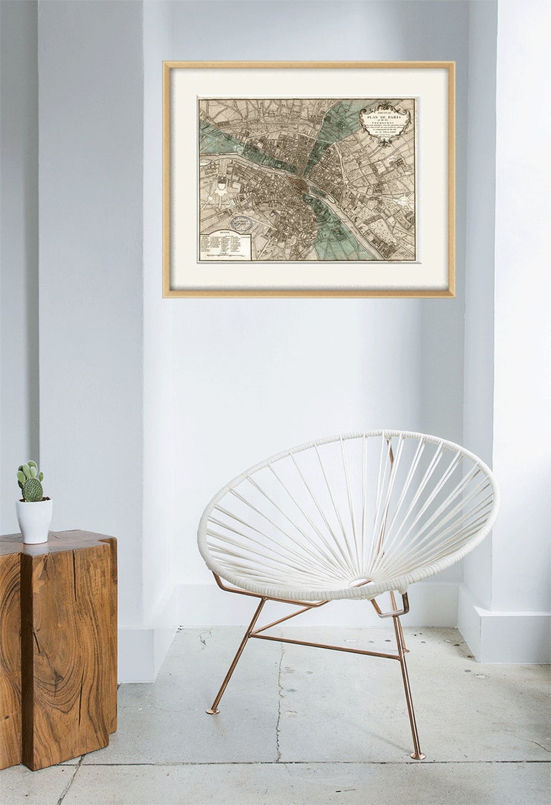 Paris map print map vintage old maps Antique map poster map decor home decor wall map France map Paris print old prints Paris wall decor image 5