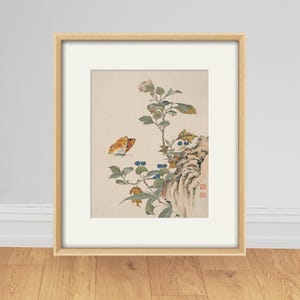Butterfly art print Chinese art print Botanical Art print Victorian wall decor Antique prints Nature wall art Home decor art Butterfly decor