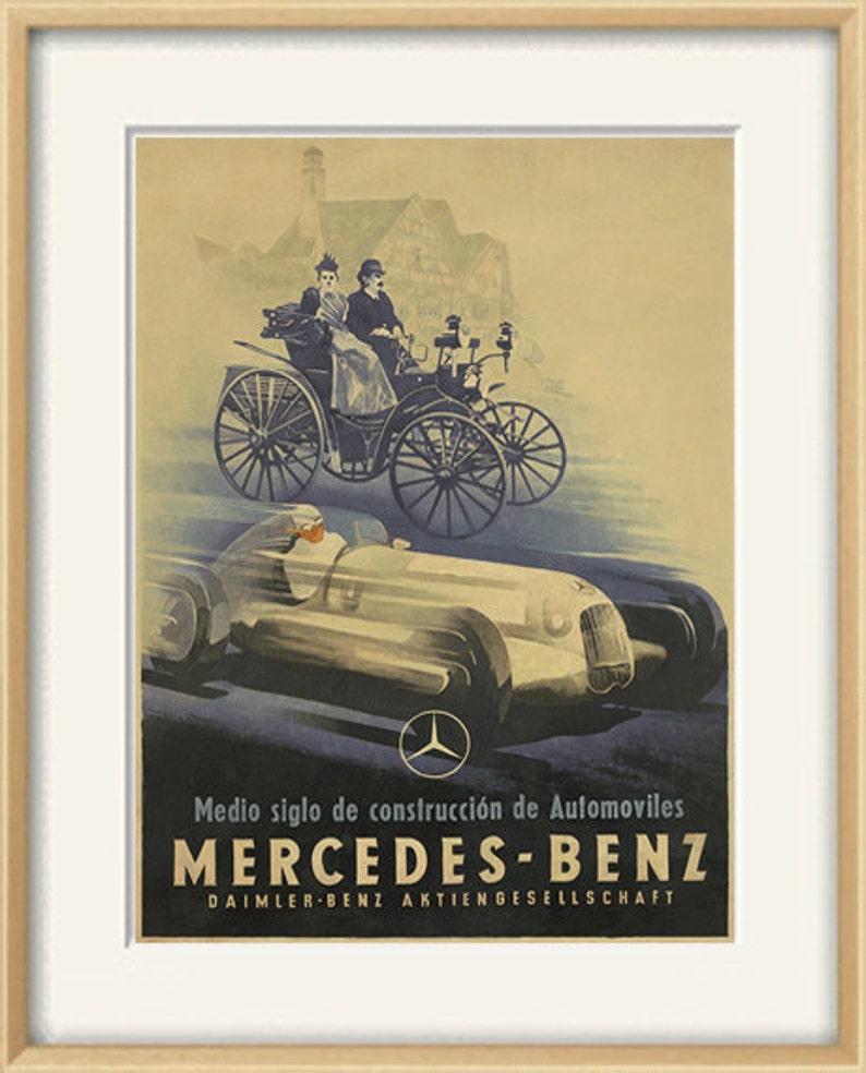 Mercedes Car print Antique prints car art home decor wall old prints Car wall decor old car art Wall poster art retro prints ad prints image 3