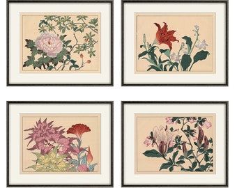 Japanese Botanical Art Prints flower art print poster antique prints Home Decor Wall flower art print Japanese flowers botanical print