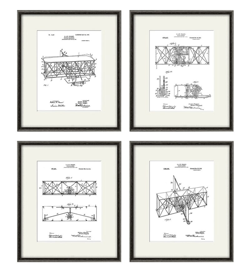 Wright Brothers patent art print Airplane Art plane wall ...
