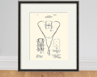 Stethoscope Patent Art Print: Vintage Medical Wall Decor