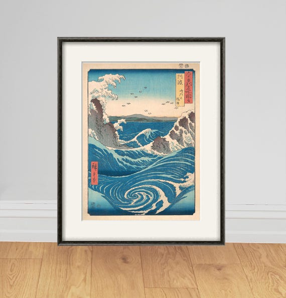 Utagawa Hiroshige: Japanese Wave Art Print - Vintage Asian Decor