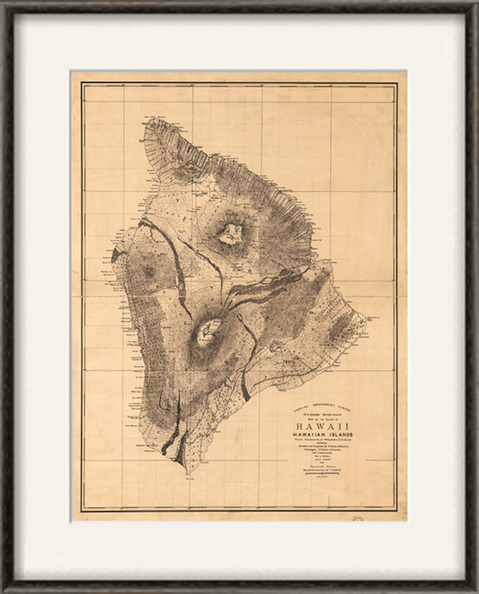 Hawaii Map Print Old Maps Antique Map Poster Map Wall Home - Etsy