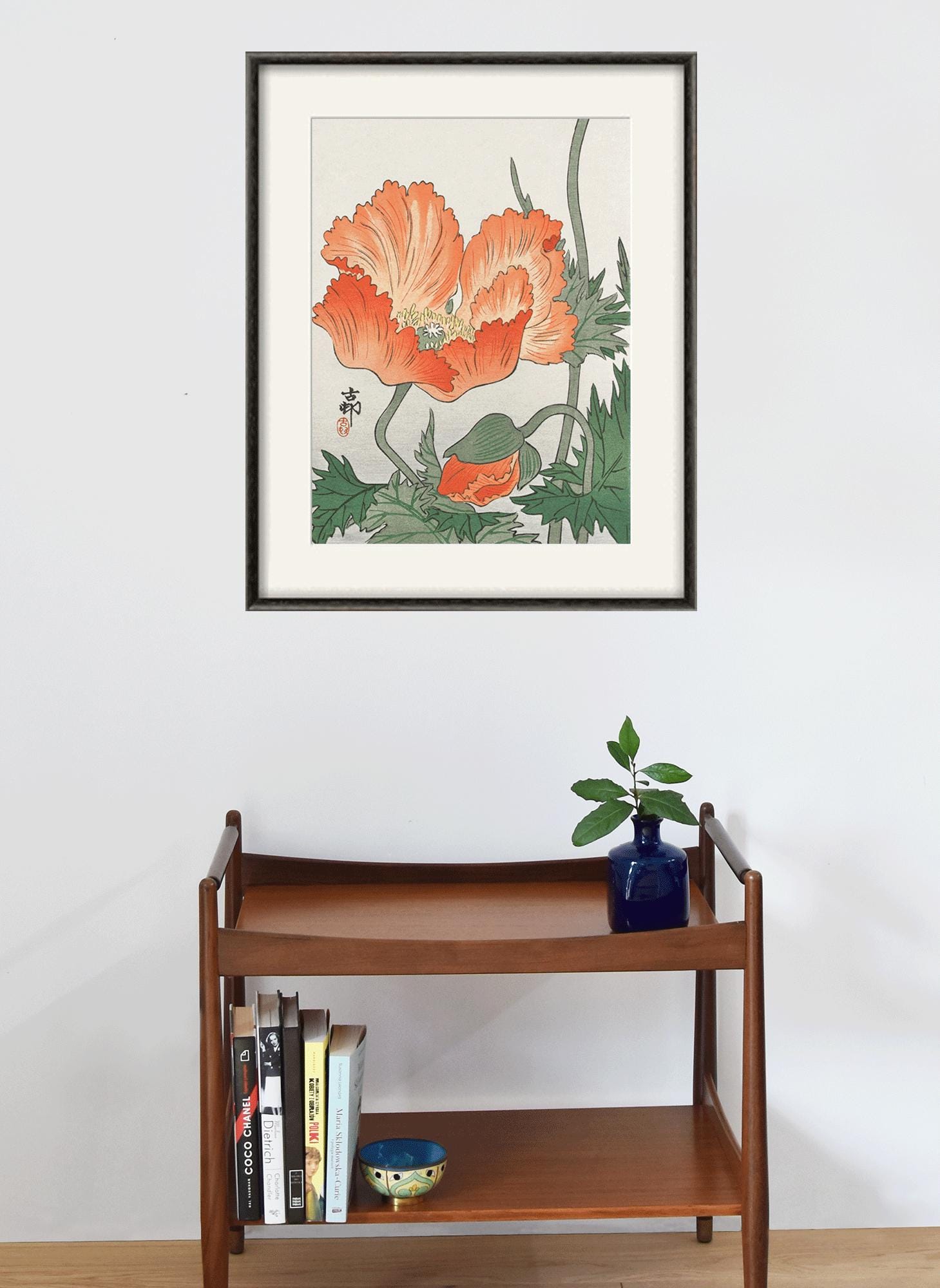 Antique Japanese Poppy Art Print: Botanical Wall Decor - Etsy