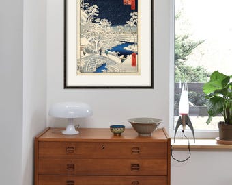 Japanese Woodblock Art Print: Hiroshige Winter Landscape