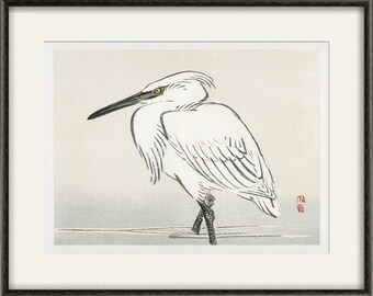 Heron print bird art print Japanese art print poster Wall poster art home decor wall art print antique prints japan poster japanese decor