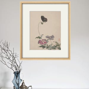 Butterfly art print Chinese art print Botanical Art print Victorian wall decor Antique prints Nature wall art Home decor art Butterfly decor