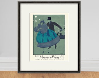 Cartel publicitario art déco francés: impresión artística con ilustración vintage