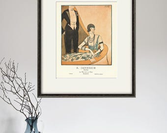 Cartel francés Art Déco: Impresión publicitaria vintage
