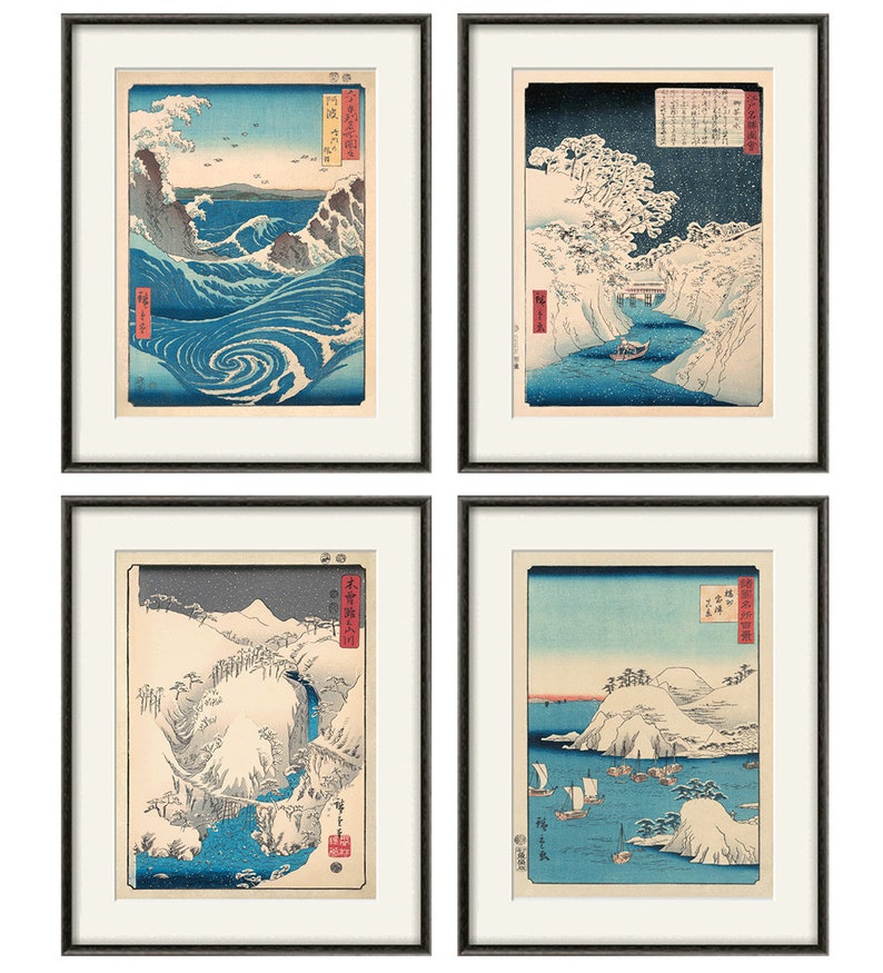 Japanese Art Print Poster Old Prints Wall Poster Art Home Etsy