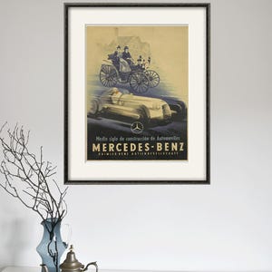 Mercedes Car print Antique prints car art home decor wall old prints Car wall decor old car art Wall poster art retro prints ad prints