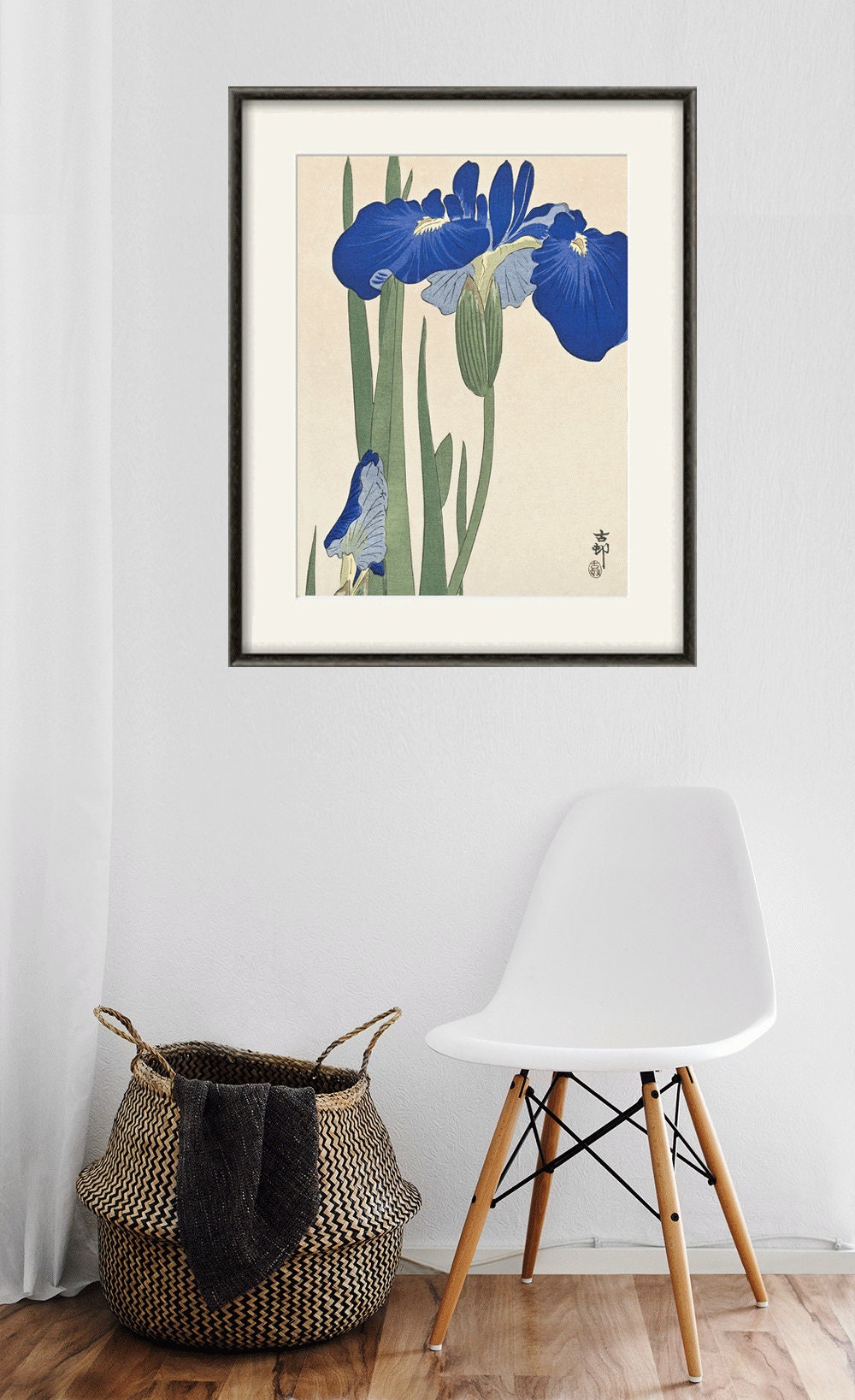 Iris art blue flower art print poster antique prints Botanical | Etsy