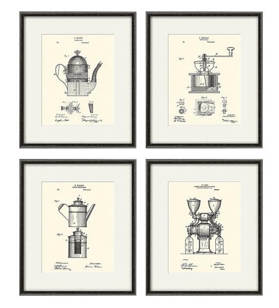 Coffee Art Patent Art Print Dining Room Art Print Patent Poster