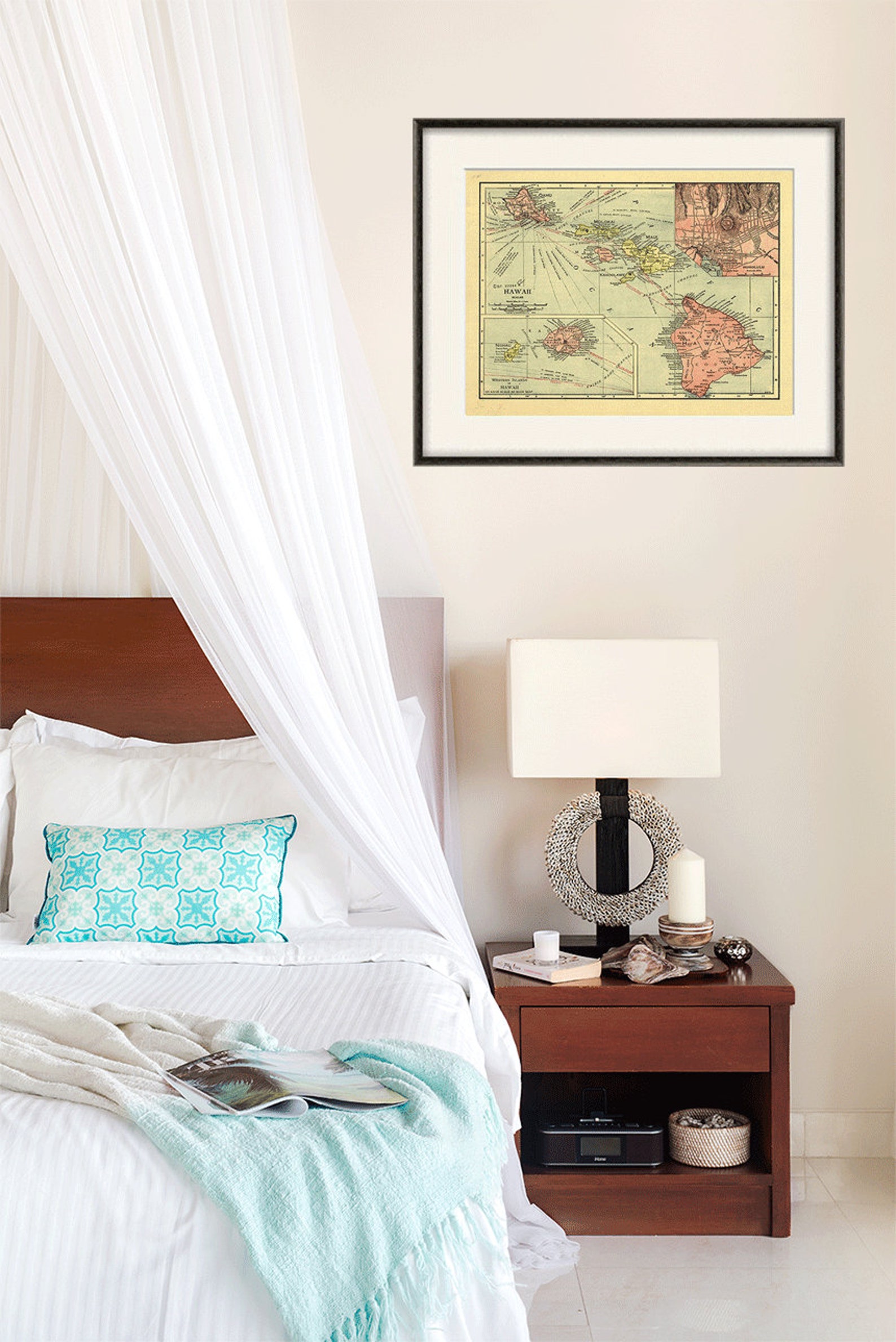 Hawaii Map Print Old Maps Antique Map Poster Map Wall Home - Etsy