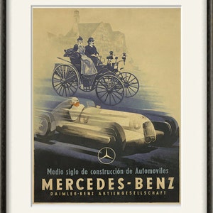 Mercedes Car print Antique prints car art home decor wall old prints Car wall decor old car art Wall poster art retro prints ad prints image 1