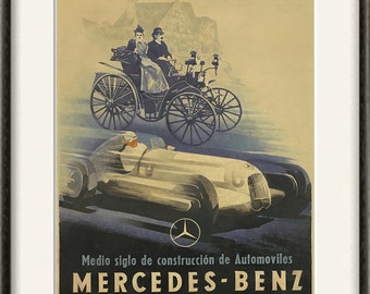 Mercedes Car print Antique prints car art home decor wall old prints Car wall decor old car art Wall poster art retro prints ad prints