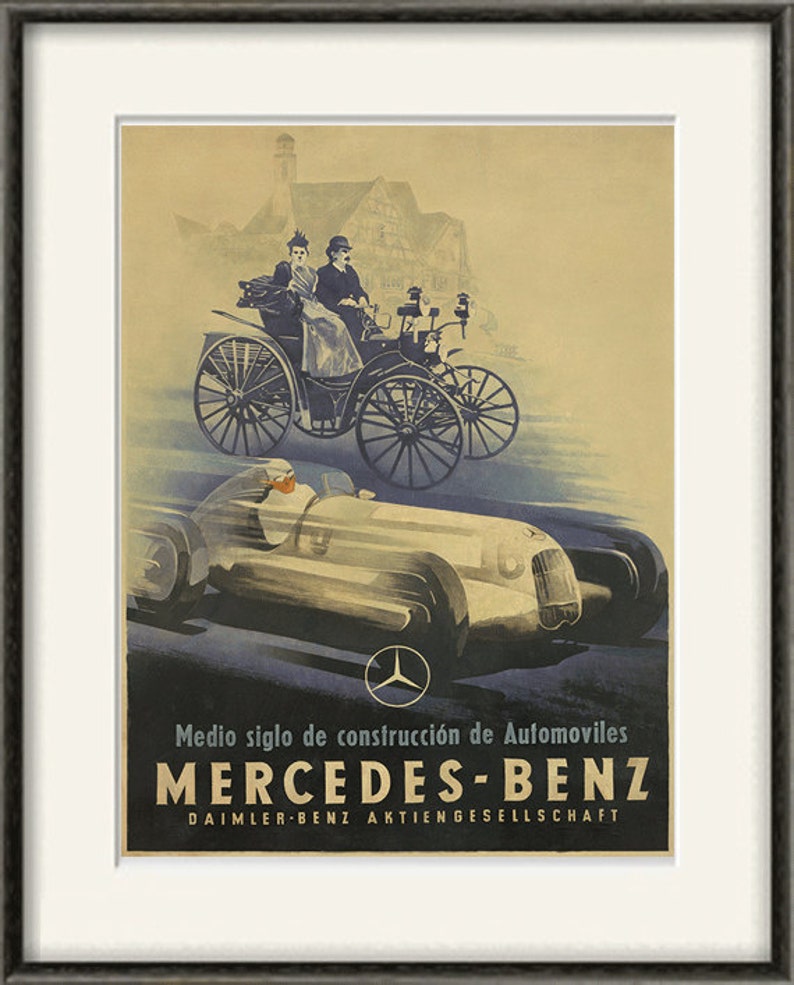 Mercedes Car print Antique prints car art home decor wall old prints Car wall decor old car art Wall poster art retro prints ad prints image 1