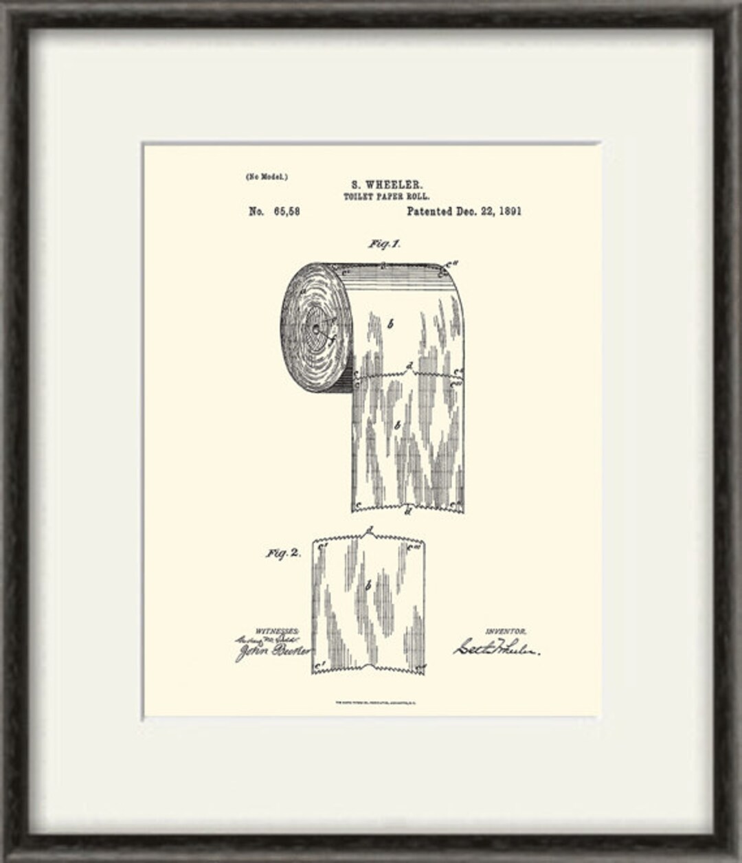 Toilet Paper Patent Art Print Bathroom Art Print Patent Poster Bathroom ...