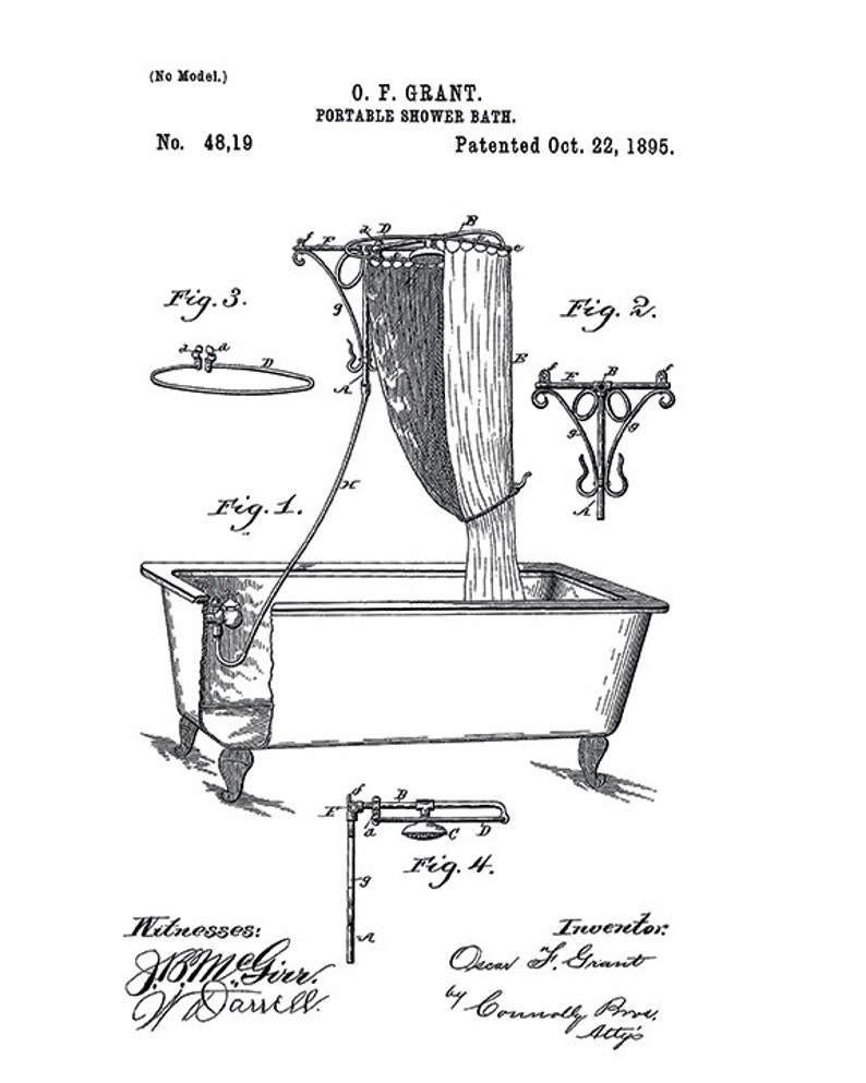 Bathroom Patent Art Print Bathroom Art Print Patent Poster - Etsy
