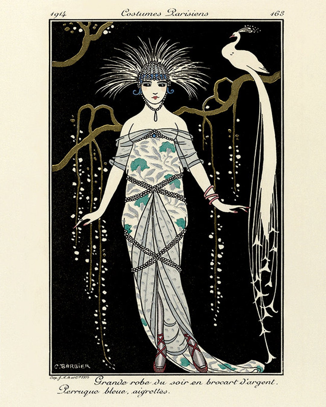 Art Deco Art Print Fashion Art Vintage Fashion Poster French Wall Art