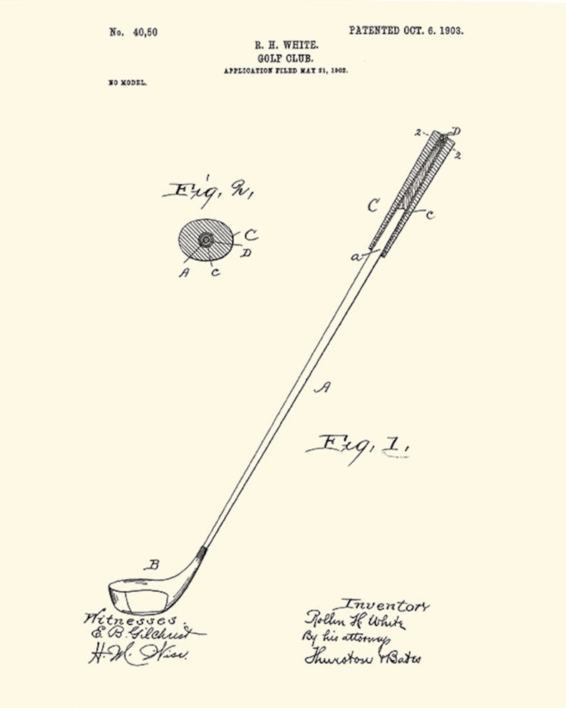 Golf Patent Art Print Golf Art Print Patent Poster Sports Wall Etsy